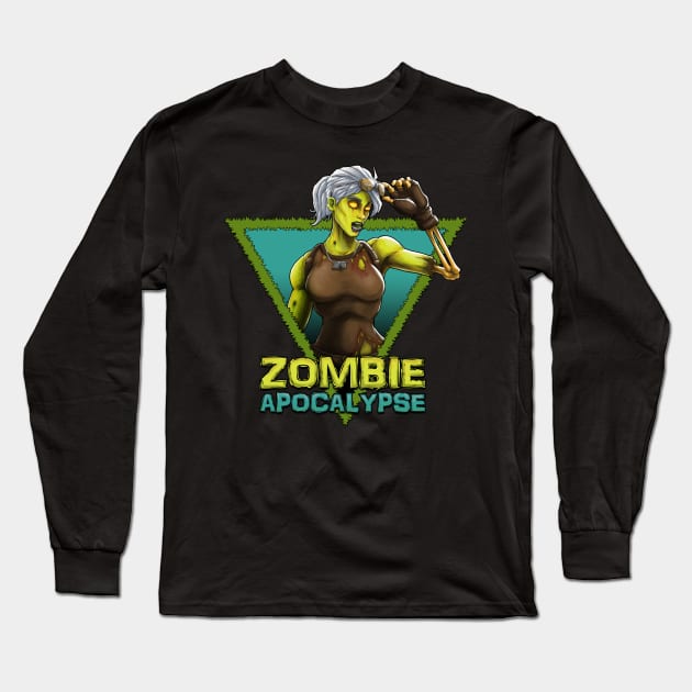 Zombie Ramirez Long Sleeve T-Shirt by halegrafx